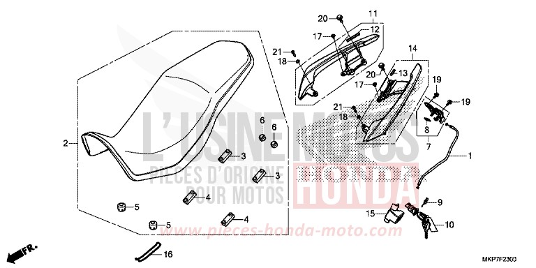 SEAT for CB500X PEARL ORGANIC GREEN (GY157) from 2022