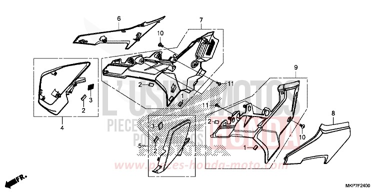 SIDE COVER for CB500X PEARL ORGANIC GREEN (GY157) from 2022