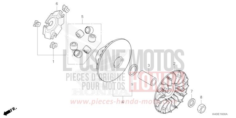 DRIVE FACE for NSS125AD MAT CARNELIAN RED METALLIC (R384) from 2022