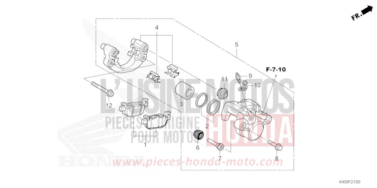 REAR BRAKE CALIPER for NSS125AD MAT CARNELIAN RED METALLIC (R384) from 2022