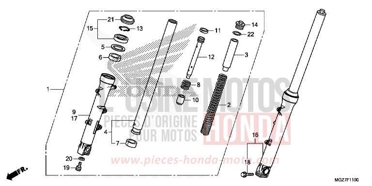 FRONT FORK for CB500X MAT GUNPOWDER BLACK METALLIC (NH436) from 2014