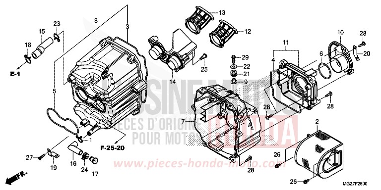 AIR CLEANER for CB500X MAT GUNPOWDER BLACK METALLIC (NH436) from 2014