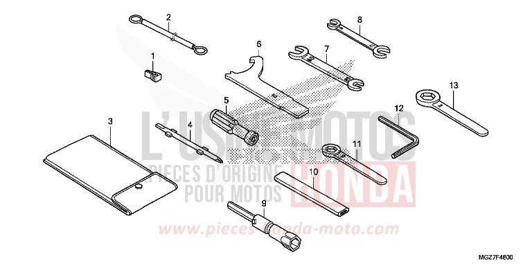 TOOLS for CB500X MAT GUNPOWDER BLACK METALLIC (NH436) from 2014
