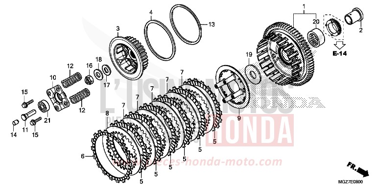 CLUTCH for CB500X PEARL HIMALAYAS WHITE (NHA87) from 2014