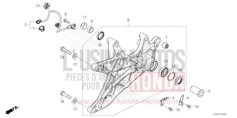 SWINGARM for NSS125AD PEARL NIGHTSTAR BLACK (NHA84) from 2022