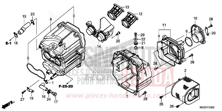 AIR CLEANER for CB500F GRAPHITE BLACK (NHB01) from 2015