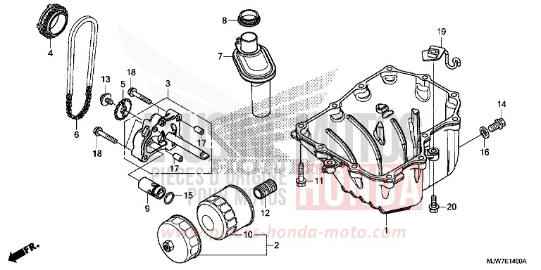 OIL PAN/OIL PUMP for CB500F CANDY ENERGY ORANGE (YR249) from 2016