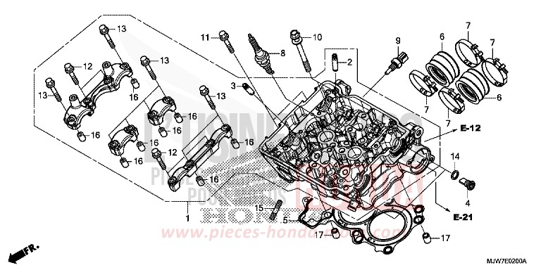 CYLINDER HEAD for CB500F LEMON ICE YELLOW (Y196) from 2016