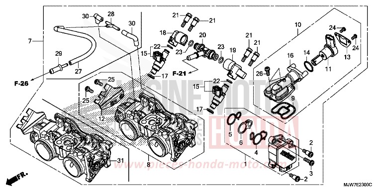 THROTTLE BODY for CB500F LEMON ICE YELLOW (Y196) from 2016