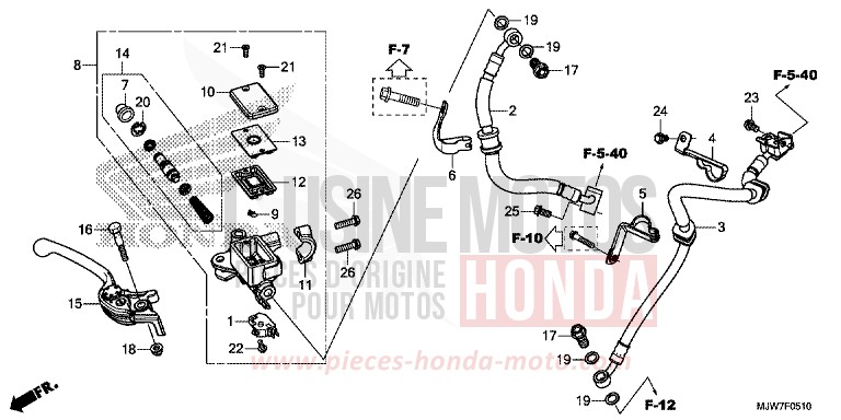 FRONT BRAKE MASTER CYLINDER (CB500FA) for CB500F LEMON ICE YELLOW (Y196) from 2016