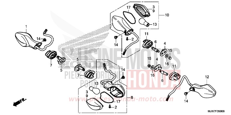 FRECCIA per CB500F MAT GUNPOWDER BLACK METALLIC (NH436) del 2016