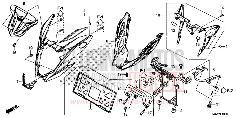 FRONT COWL for CB500F MAT GUNPOWDER BLACK METALLIC (NH436) from 2016