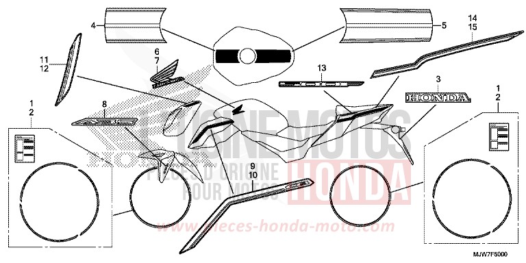 MARK/STRIPE for CB500F MAT GUNPOWDER BLACK METALLIC (NH436) from 2016
