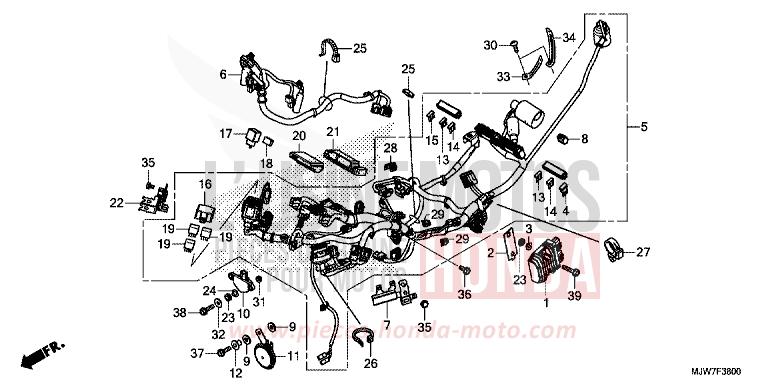 WIRE HARNESS for CB500F MILLENNIUM RED (R263) from 2016