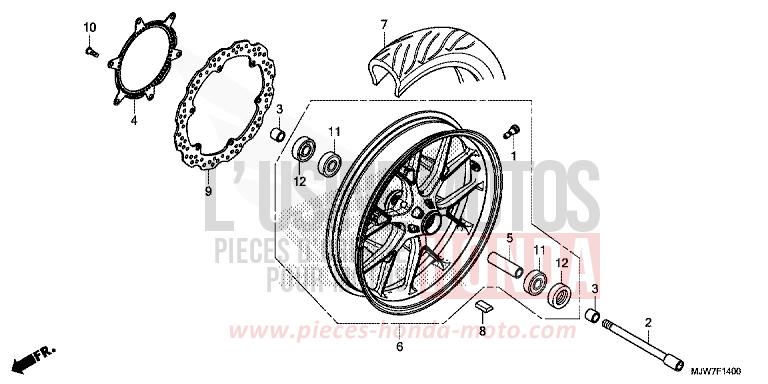 FRONT WHEEL for CB500F PEARL METALLOID WHITE (NHA96) from 2016