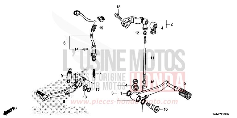 PEDAL for CB500F PEARL METALLOID WHITE (NHA96) from 2016