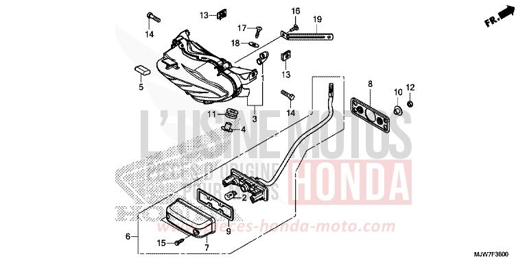 TAILLIGHT for CB500F PEARL METALLOID WHITE (NHA96) from 2016