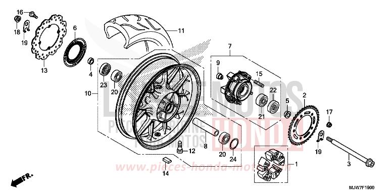 REAR WHEEL for CB500F CANDY ENERGY ORANGE (YR249) from 2017