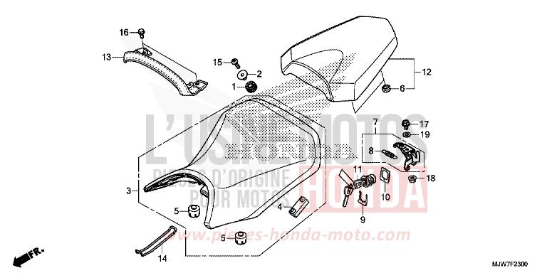 SEAT for CB500F CANDY ENERGY ORANGE (YR249) from 2017