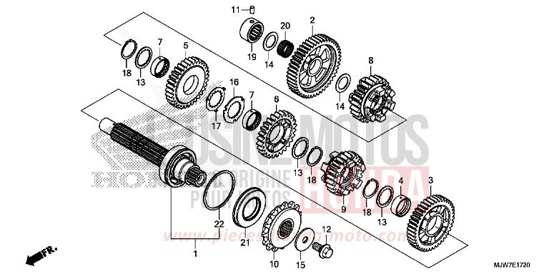 TRANSMISSION (COUNTERSHAFT) for CB500F MAT GUNPOWDER BLACK METALLIC (NH436) from 2017