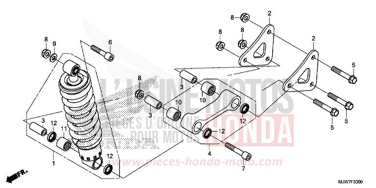 REAR CUSHION for CB500F MAT GUNPOWDER BLACK METALLIC (NH436) from 2017