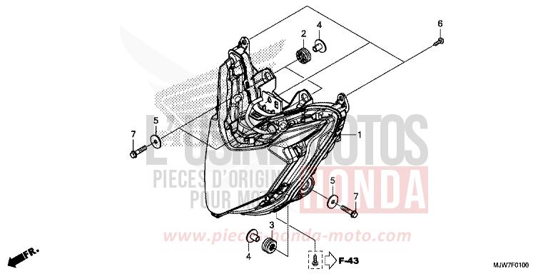 HEADLIGHT for CB500F MILLENNIUM RED (R263) from 2017