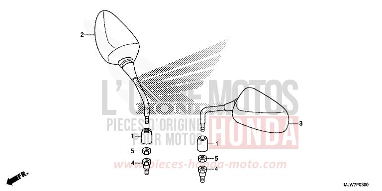 MIRROR for CB500F MILLENNIUM RED (R263) from 2017