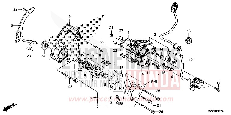 LEFT REAR COVER for CB1100 CANDY PROMINENCE RED (R342) from 2017