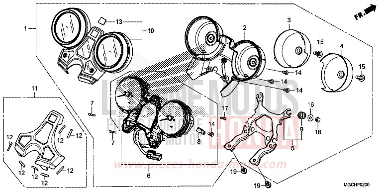 CONTACHILOMETRI per CB1100 CANDY PROMINENCE RED (R342) del 2017