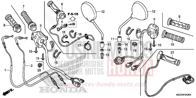 INTERRUTTORE/CAVO per CB1100 CANDY PROMINENCE RED (R342) del 2017