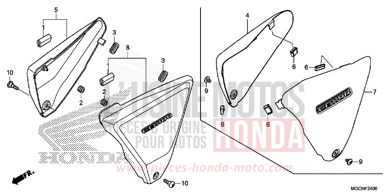 COPERTURA LATERALE per CB1100 CANDY PROMINENCE RED (R342) del 2017
