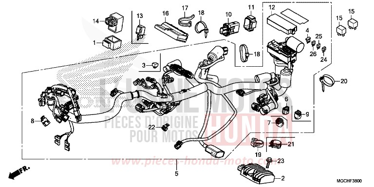 WIRE HARNESS for CB1100 CANDY PROMINENCE RED (R342) from 2017