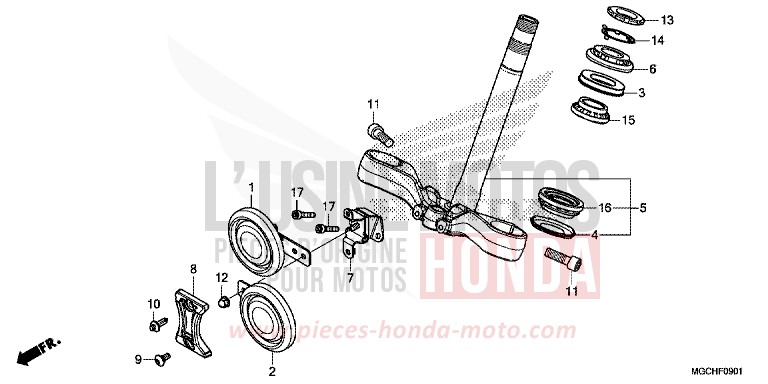 STEERING STEM (CB1100CA/CAD/NA/NAD) for CB1100 PEARL SHINING YELLOW (Y124) from 2017
