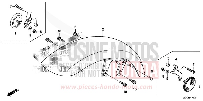 FRONT FENDER (CB1100CA/CAD/TA/TAD) for CB1100 PEARL SHINING YELLOW (Y124) from 2017
