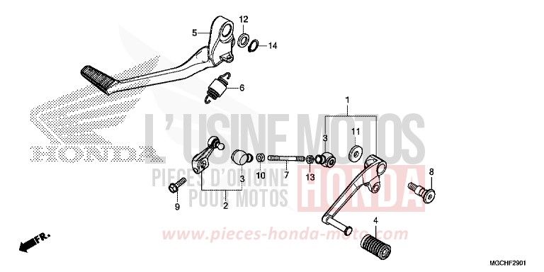 PEDAL (CB1100CA/CAD/NA/NAD) for CB1100 PEARL SHINING YELLOW (Y124) from 2017