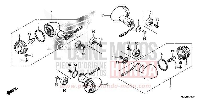 WINKER (CB1100CA/CAD/TA/TAD) for CB1100 PEARL SHINING YELLOW (Y124) from 2017