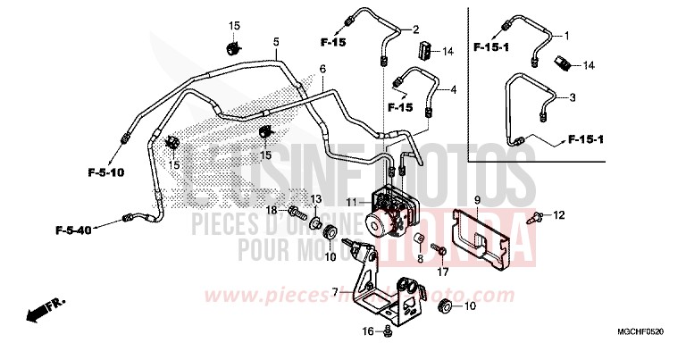 ABS MODULATOR for CB1100 PEARL SUNBEAM WHITE (NHA66) from 2017