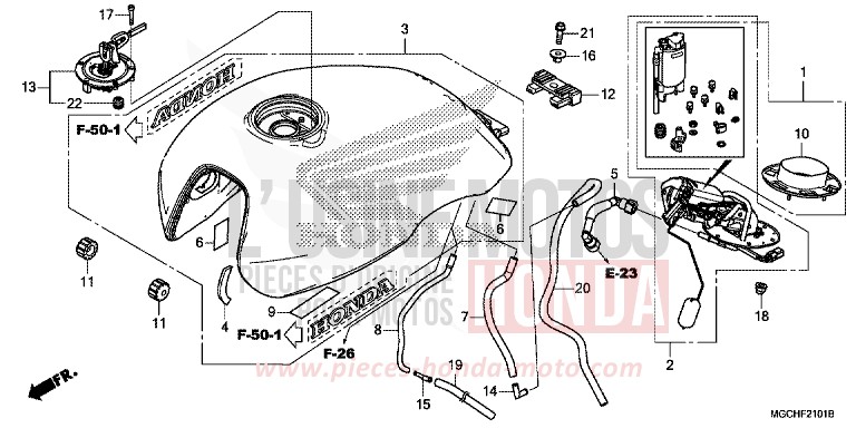 FUEL TANK/FUEL PUMP (CB1100CA/CAD/NA/NAD) for CB1100 PEARL SUNBEAM WHITE (NHA66) from 2017