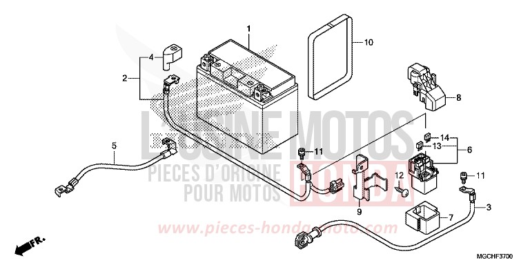 BATTERY for CB1100 PEARL SUNBEAM WHITE (NHA66) from 2017