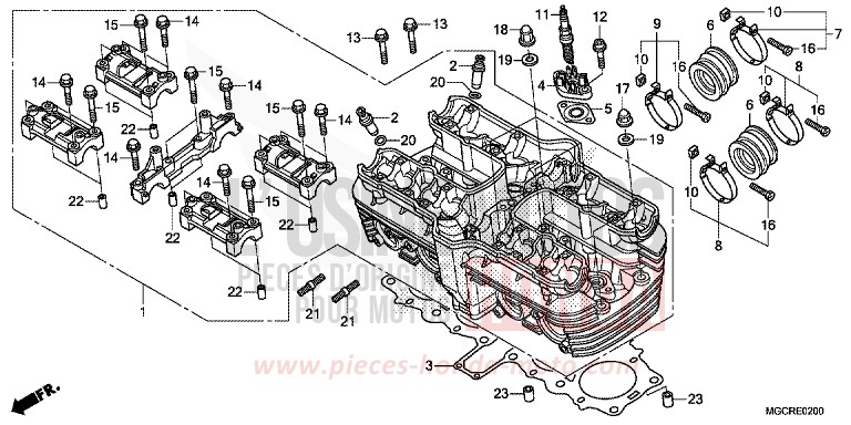 TESTATA per CB1100 CANDY CHROMOSPHERE RED (R381) del 2018