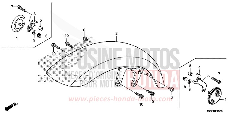 FRONT FENDER (CB1100CA/CAD/TA/TAD) for CB1100 CANDY CHROMOSPHERE RED (R381) from 2018