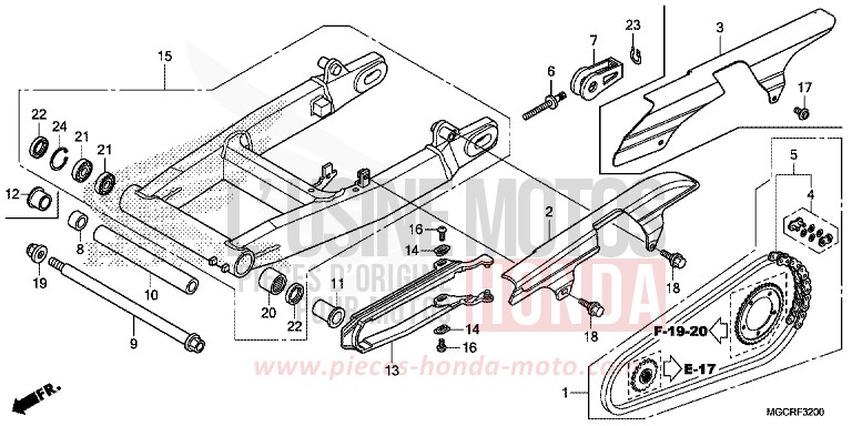 SWINGARM (CB1100CA/CAD/TA/TAD) for CB1100 CANDY CHROMOSPHERE RED (R381) from 2018
