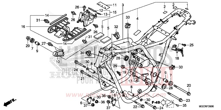 FRAME BODY for CB1100 CANDY CHROMOSPHERE RED (R381) from 2018