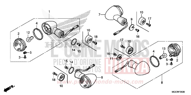 WINKER (CB1100CA/CAD/TA/TAD) for CB1100 PEARL HAWKSEYE BLUE (PB409) from 2018