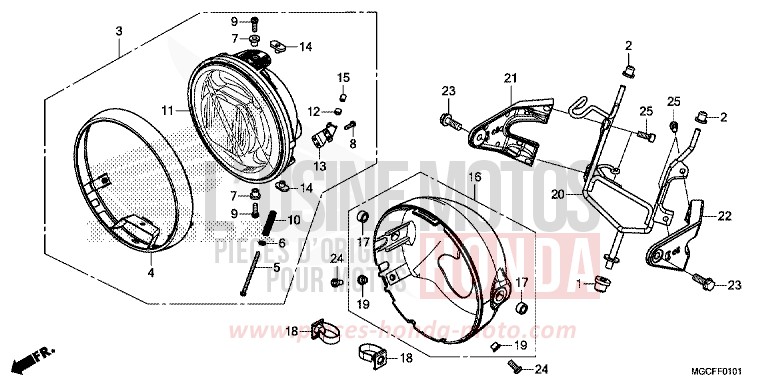 HEADLIGHT (CB1100CA/NA/NAD) for CB1100 CANDY CHROMOSPHERE RED (R381) from 2019
