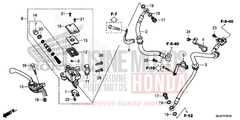 FRONT BRAKE MASTER CYLINDER (CB500FA) for CB500F CANDY CHROMOSPHERE RED (R381) from 2018