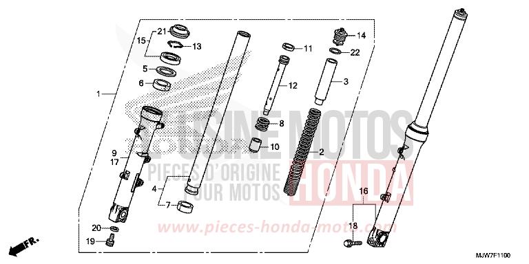 FRONT FORK for CB500F CANDY CHROMOSPHERE RED (R381) from 2018