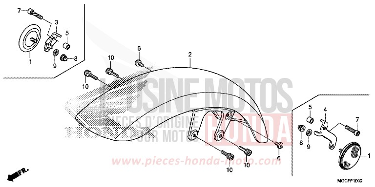 FRONT FENDER (CB1100CA/TAD) for CB1100 PEARL HAWKSEYE BLUE (PB409) from 2019