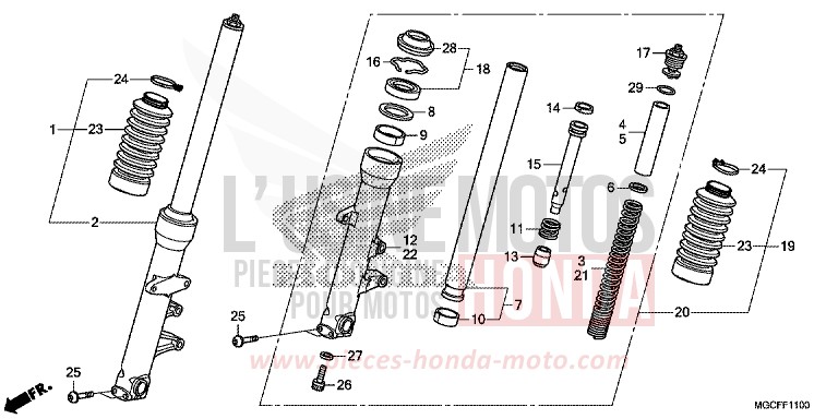 FRONT FORK (CB1100CA/TAD) for CB1100 PEARL HAWKSEYE BLUE (PB409) from 2019
