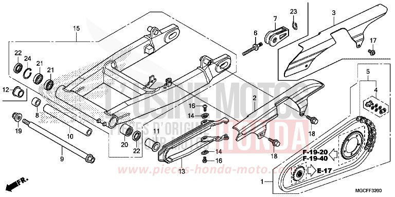 SWINGARM (CB1100CA/TAD) for CB1100 PEARL HAWKSEYE BLUE (PB409) from 2019